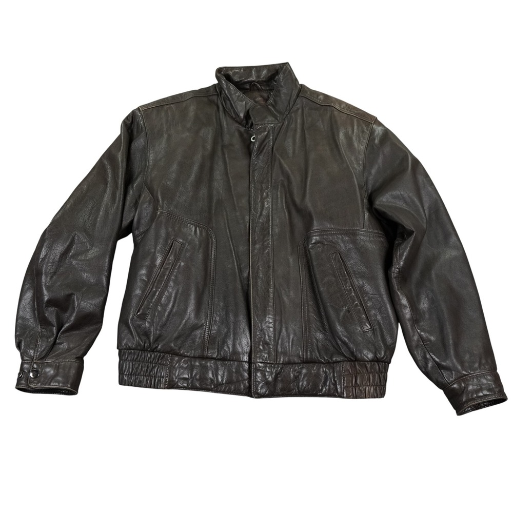 Howards Exclusive Leathers Bomber Jacket Mens 40R Brown Thinsulate Insulated VTG
